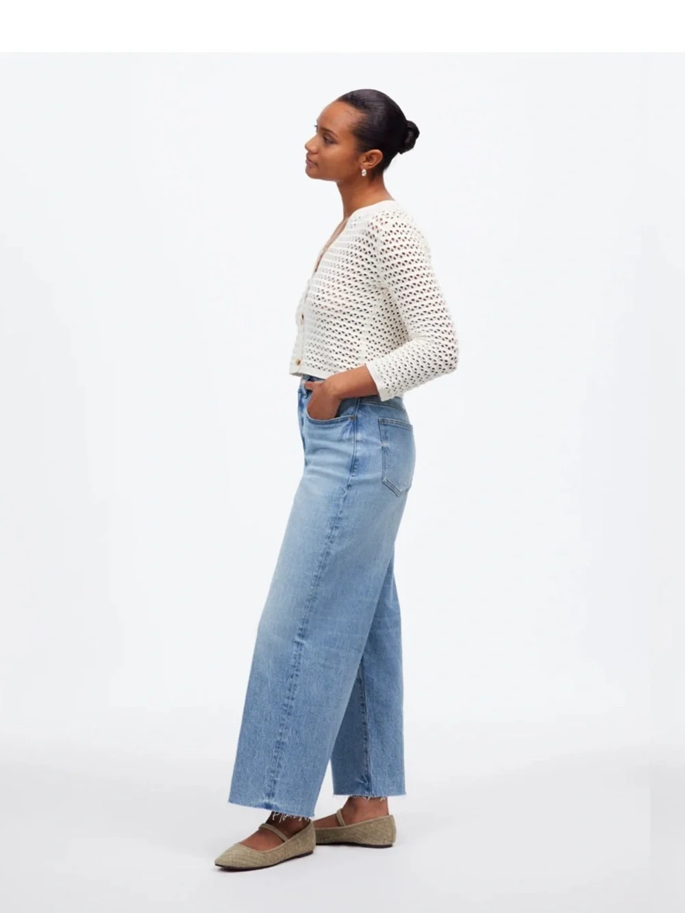 Madewell Curvy Perfect Vintage Wide-Leg Crop Jean Hallstead Wash - Picture 3 of 13
